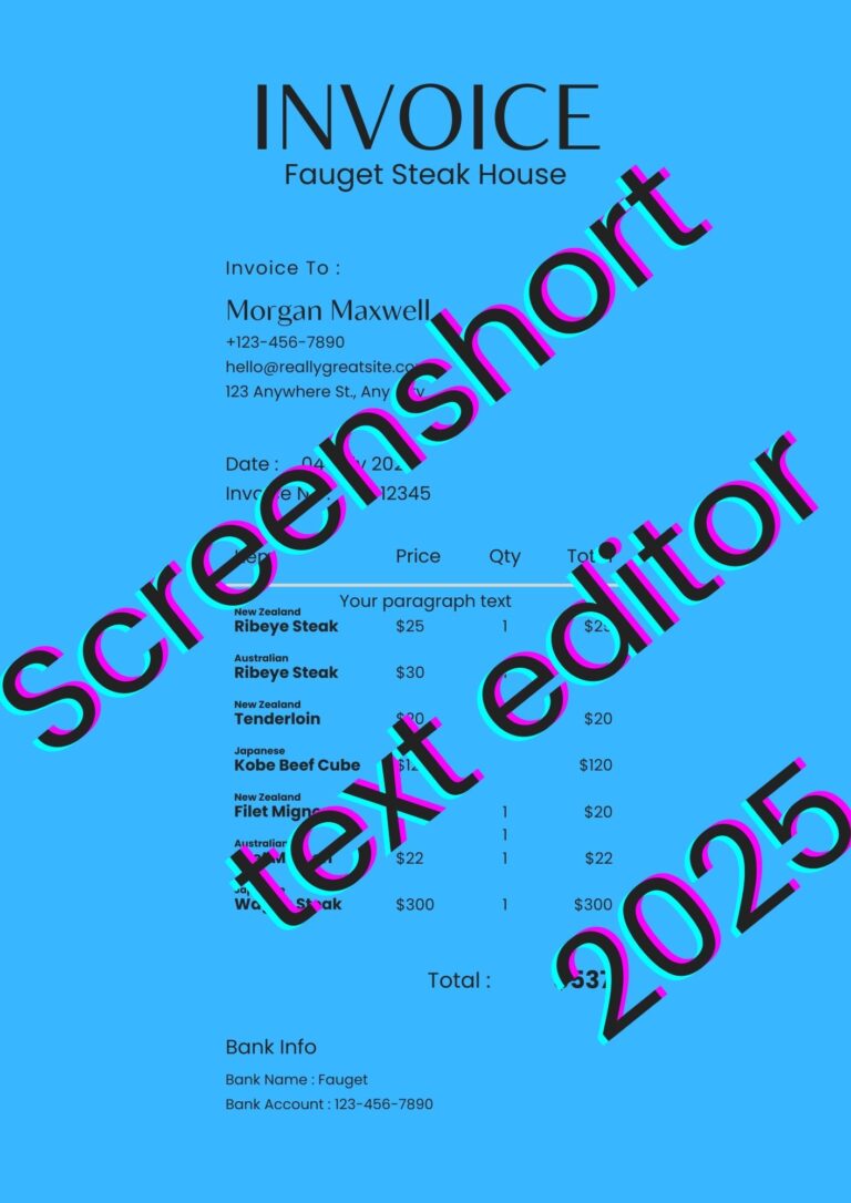 How To Edit Text in Photo Screenshot? & PDF Text Editor 2025  How To Edit Text in Photo Screenshot? &#038; PDF Text Editor 2025 Brown Modern Restaurant Invoice 768x1086